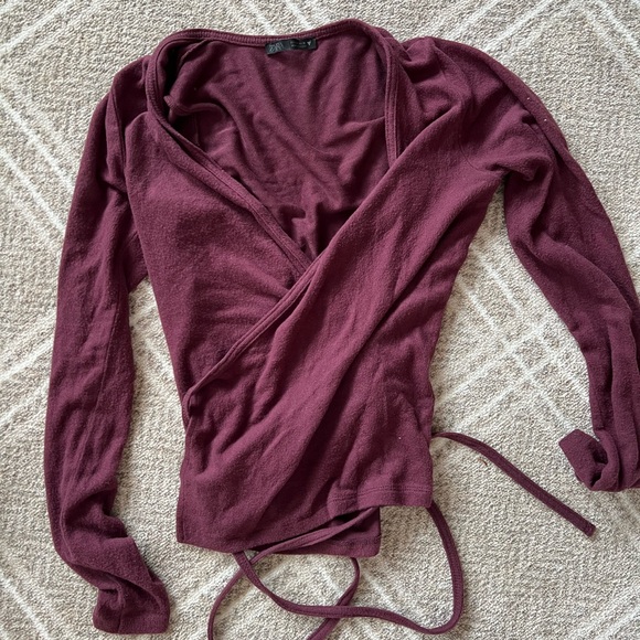 Zara Red Wrap Tie Front Blouse never worn - Picture 1 of 1